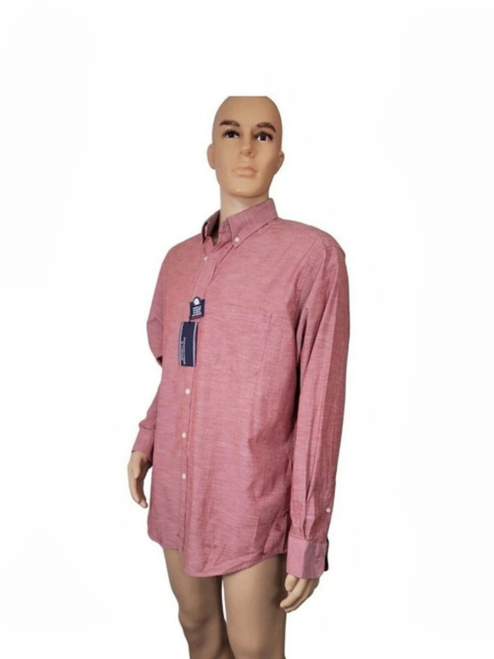 Roundtree & Yorke Men's Size L Cotton Button Down Shirt in Red NWT